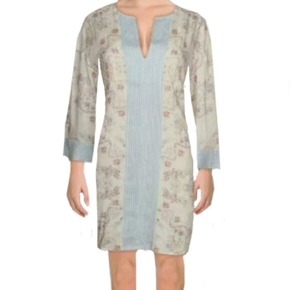 Brand New BCBGMAXAZRIA Women's Gardenia Mixed Print Cotton Dress - Picture 13 of 14